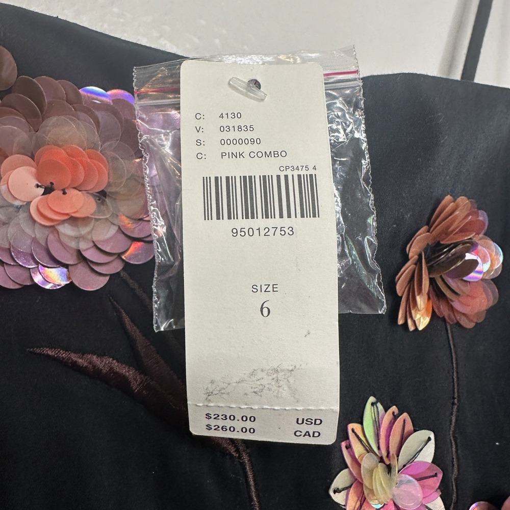 Anthropologie Maeve The Brynne 3D Spaghetti Strap Dress Floral Sequin Size 6 NWT - Picture 6 of 9